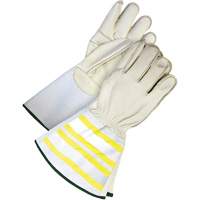 High-Visibility Utility Gloves with 6.25" Cuff, Small, Grain Cowhide Palm Southpoint Industrial Supply