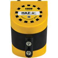 HAZLOK Safety Barrier System, Plastic, Magnetic Mount, 30', Black and Yellow Tape Southpoint Industrial Supply