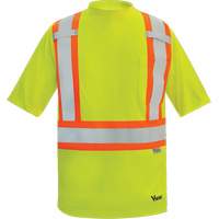 Viking&reg; Safety Bamboo Lined T-shirt, Polyester, Small, High Visibility Lime-Yellow Southpoint Industrial Supply