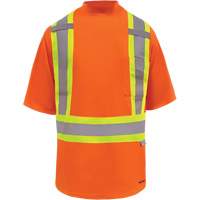 Viking&reg; Safety Bamboo Lined T-shirt, Polyester, Small, High Visibility Orange Southpoint Industrial Supply
