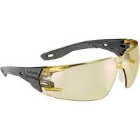 Lunettes de s&eacute;curit&eacute; RUSH+ 2.0 avec monture noire et grise, M/G, Lentille Ambr&eacute;e, Antibu&eacute;e/Anti-&eacute;gratignures, ANSI Z87+ Southpoint Industrial Supply