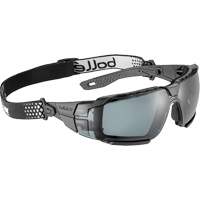 Lunettes de s&eacute;curit&eacute; RUSH+ 2.0 XP avec monture noire et grise, M/G, Lentille Fum&eacute;e, Antibu&eacute;e/Anti-&eacute;gratignures, ANSI Z87+ Southpoint Industrial Supply