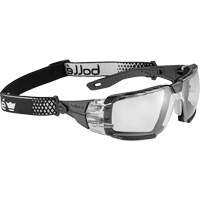 Lunettes de s&eacute;curit&eacute; RUSH+ 2.0 XP avec monture noire et grise, petit, Lentille Transparent, Antibu&eacute;e/Anti-&eacute;gratignures, ANSI Z87+ Southpoint Industrial Supply