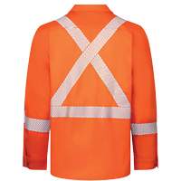 Chemise de travail haute visibilit&eacute; &agrave; bandes segment&eacute;es 7 oz de luxe Avenger, Style 652, Hommes, Petit, Orange Southpoint Industrial Supply