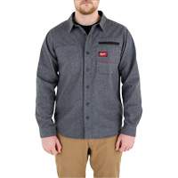 GRIDIRON Flannel Shirt, Men's, Small, Grey Southpoint Industrial Supply