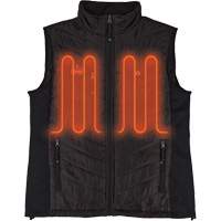 N-Ferno&reg; Rechargeable Heated Vest with Battery Power Bank, Men's/Unisex/Women's, Small, Black Southpoint Industrial Supply