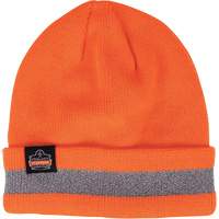Chapeau d'hiver r&eacute;fl&eacute;chissant en tricot c&ocirc;tel&eacute; N-Ferno, Doublure en Acrylique, Taille unique, Orange Southpoint Industrial Supply