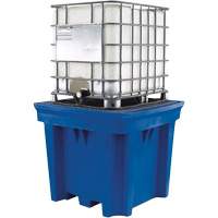 Palette de confinement des d&eacute;versements en poly&eacute;thyl&egrave;ne pour 1 contenant GRV avec drain, Capacit&eacute; de d&eacute;versement 330 gal. US, 56,5" x 56,5" x 48" Southpoint Industrial Supply