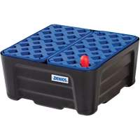 Bac de r&eacute;tention noir et bleu avec caillebotis, 15,8" lo x 15,8" la x 7,1" h, Cap. de d&eacute;versement 5.3 gal. US Southpoint Industrial Supply