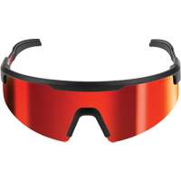 Wraparound Safety Glasses, Red/Mirror Lens, Anti-Scratch, ANSI Z87+/Meets/Exceeds CSA Z94.3 Southpoint Industrial Supply