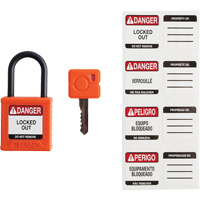 Cadenas de s&eacute;curit&eacute; compact Velocity, Orange, Cl&eacute;s identiques, Nylon, Largeur de 1-1/4" Southpoint Industrial Supply