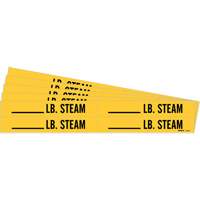 "Blank LB. Steam" Pipe Markers, Self-Adhesive, 1-1/8" H x 7" W, Black on Yellow Southpoint Industrial Supply