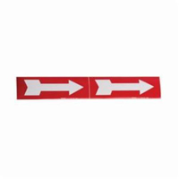 Arrow Pipe Markers, Self-Adhesive, 2-1/4" H x 7" W, White on Red SI721 | Southpoint Industrial Supply