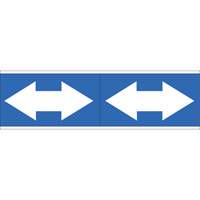 Dual Direction Arrow Pipe Markers, Self-Adhesive, 2-1/4" H x 7" W, White on Blue SI727 | Southpoint Industrial Supply