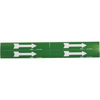 Arrow Pipe Markers, Self-Adhesive, 1-1/8" H x 7" W, White on Green Southpoint Industrial Supply