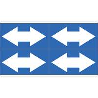 Dual Direction Arrow Pipe Markers, Self-Adhesive, 1-1/8" H x 7" W, White on Blue SI738 | Southpoint Industrial Supply