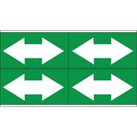 Dual Direction Arrow Pipe Markers, Self-Adhesive, 1-1/8" H x 7" W, White on Green SI739 | Southpoint Industrial Supply