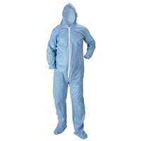 Pyrolon<sup>®</sup> Plus 2 FR Hooded Coveralls With Boots, Small, Blue, FR Treated Fabric SN353 | Southpoint Industrial Supply