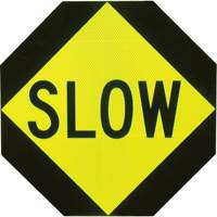 Double-Sided "Stop/Slow" Traffic Control Sign, 18" x 18", Aluminum, English SO101 | Southpoint Industrial Supply