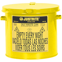 Oily Waste Cans, FM Approved/UL Listed, 2 US gal., Yellow SR361 | Southpoint Industrial Supply