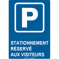 Reserved Parking Sign, 14" x 10", Aluminum, French with Pictogram Southpoint Industrial Supply