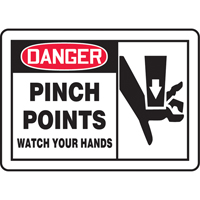 Enseigne  Pinch Points , 7" x 10", Plastique, Anglais avec pictogramme Southpoint Industrial Supply