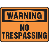 "No Trespassing" Sign, 7" x 10", Vinyl, English SS665 | Southpoint Industrial Supply