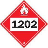 1202 Fuel Oil Flammable Liquid TDG Placard, Adhesive Vinyl Southpoint Industrial Supply