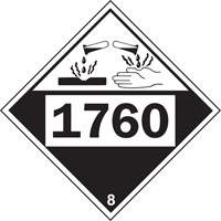 1760 Aluminum Phosphate Corrosive Materials TDG Placard, Plastic Southpoint Industrial Supply