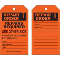 Safety Repair Tag, Polyester, 4" W x 7" H, English Southpoint Industrial Supply