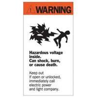 "Warning Hazardous Voltage" Sign, 8" x 4-1/2", Acrylic, English with Pictogram Southpoint Industrial Supply