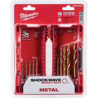 Shockwave Red Helix Drill Bit Set, 10 Pieces, Titanium Southpoint Industrial Supply