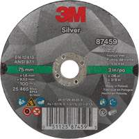 Meule &agrave; tronçonner Silver, 3" x 0,06", Arbre de 3/8"-24, Type 1, C&eacute;ramique, 25645 Tr/min Southpoint Industrial Supply