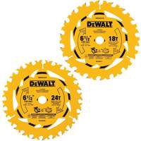 Circular Saw Blade Combo Pack, 6-1/2", 18/24 Teeth, Wood Use Southpoint Industrial Supply