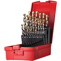 Jeu de forets s&eacute;rie courte combin&eacute;s robustes, 25 morceaux, Acier rapide Southpoint Industrial Supply