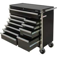 Industrial Tool Cart, 11 Drawers, 41" W x 18-3/4" D x 39-1/3" H, Black Southpoint Industrial Supply