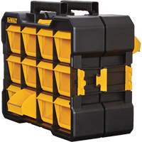 Flip-Bin Organizer, 3-7/8" W x 17-3/4" D x 13-7/8" H, Black/Yellow Southpoint Industrial Supply