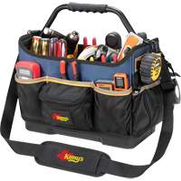Boîte &agrave; outils ouverte &agrave; base moul&eacute;e, Polyester balistique, 17 pochettes, Noir/Bleu Southpoint Industrial Supply