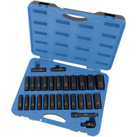 Jeu de douilles SAE/m&eacute;triques PS2712DC, 27 Mcx, Chocs, Prise de 1/2", Profond Southpoint Industrial Supply
