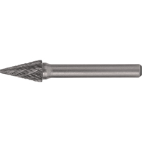 Fraises au carbure solide - Forme conique pointue, , 1/8" dia., 1/8" Tige, 7/16" Prof. de la coupe Southpoint Industrial Supply
