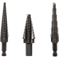 Unibit&reg; Step Drill Set, 3 Pieces, High Speed Steel Southpoint Industrial Supply