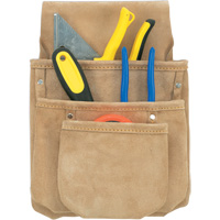 Poche pour outils de travail des cloisons s&egrave;ches, Porte-outil multiple, Cuir, 3 Poches Southpoint Industrial Supply