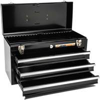 Boîte &agrave; outils portative, 20" la, 3 tiroirs, Noir Southpoint Industrial Supply