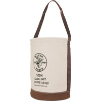 Bucket with Leather Bottom, 17" H, Canvas, Beige Southpoint Industrial Supply