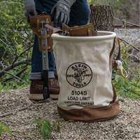 Leather-Bottom Bucket, 17" H, Canvas, White Southpoint Industrial Supply