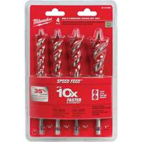Speed Feed Wood Drill Bit Set, 4 Pieces, Steel Southpoint Industrial Supply