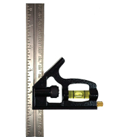 Johnson™ 406EM - Combination Square, 6" x 1" L, 1/32" Graduations, Steel, Plain TYO621 | Southpoint Industrial Supply
