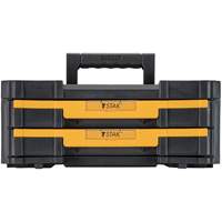 TSTAK&reg; IV Tool Box with Double Shallow Drawers, 16-1/4" x 12-1/4" x 6-3/8", Black Southpoint Industrial Supply