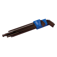 Extra Long Arm Ball Hex Key Set, 9 Pcs., Metric Southpoint Industrial Supply