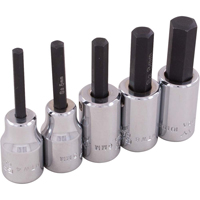 Hex Head Socket Set, Hex, 3/8" Drive, 5 Pcs Southpoint Industrial Supply